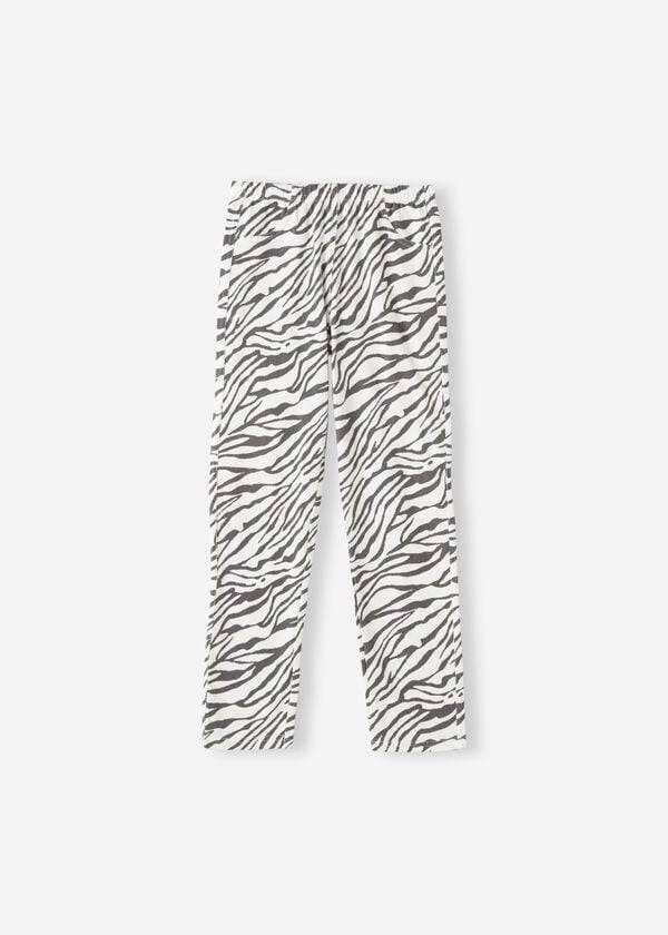 Kids\' Calzedonia Paisley-Print Denim Leggings White / Black | IE3135QZ