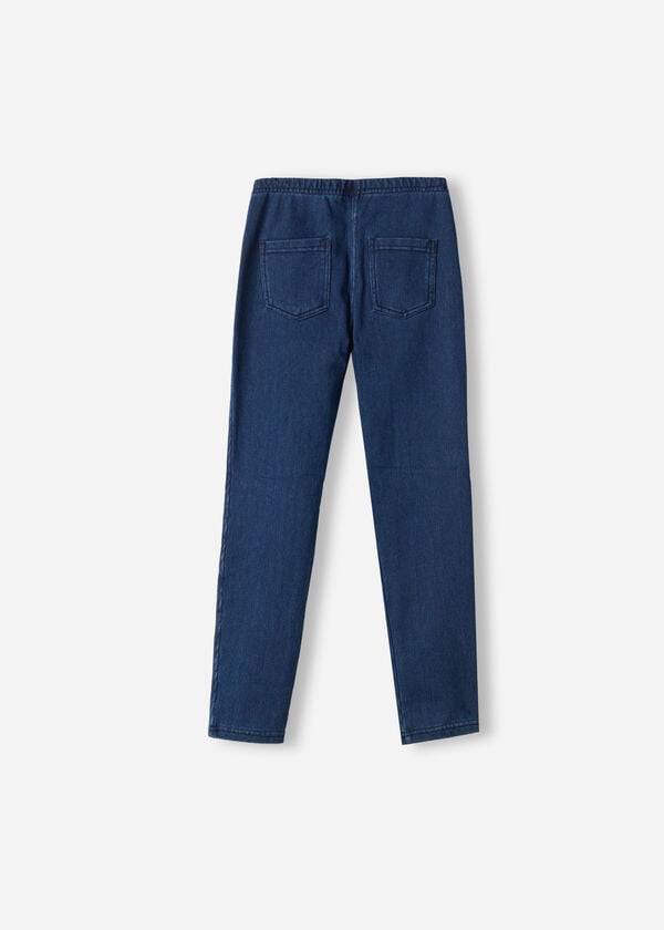 Kids' Calzedonia Thermal Denim Leggings Blue | IE3147UT