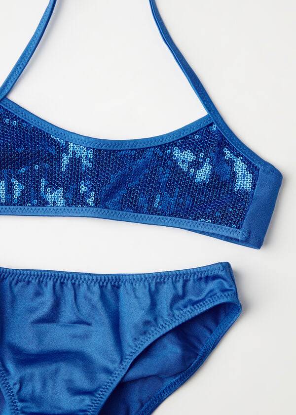 Kids' Calzedonia Two-Piece Cannes Swimsuits Blue | IE3069FM