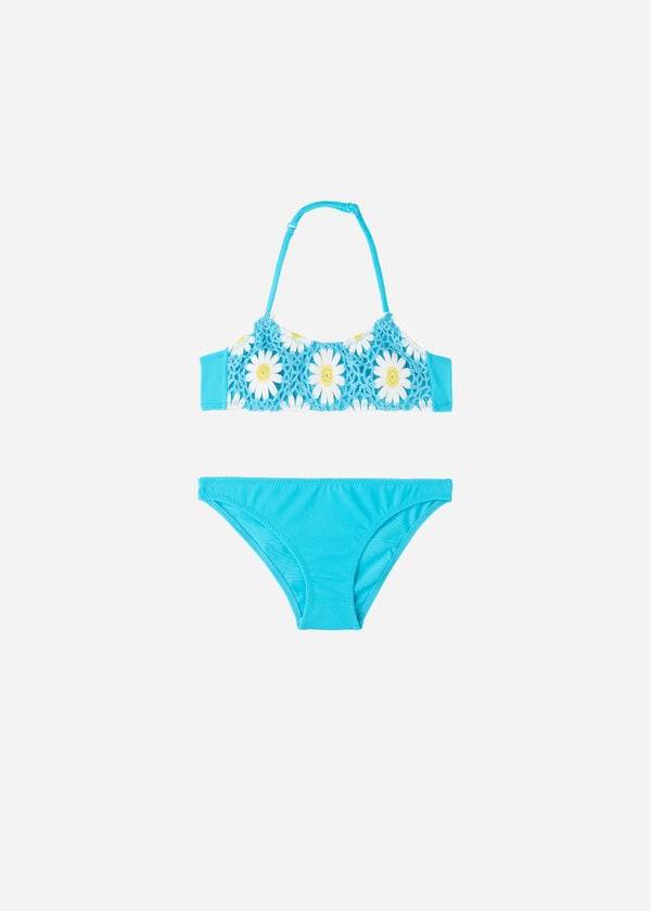 Kids\' Calzedonia Two-Piece Margherita Swimsuits Turquoise | IE3072AP