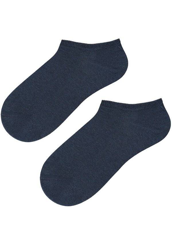 Men's Calzedonia Cotton No-show Socks Blue | IE2899VD