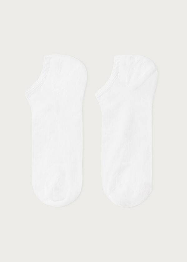 Men's Calzedonia Cotton No-show Socks White | IE2894WY