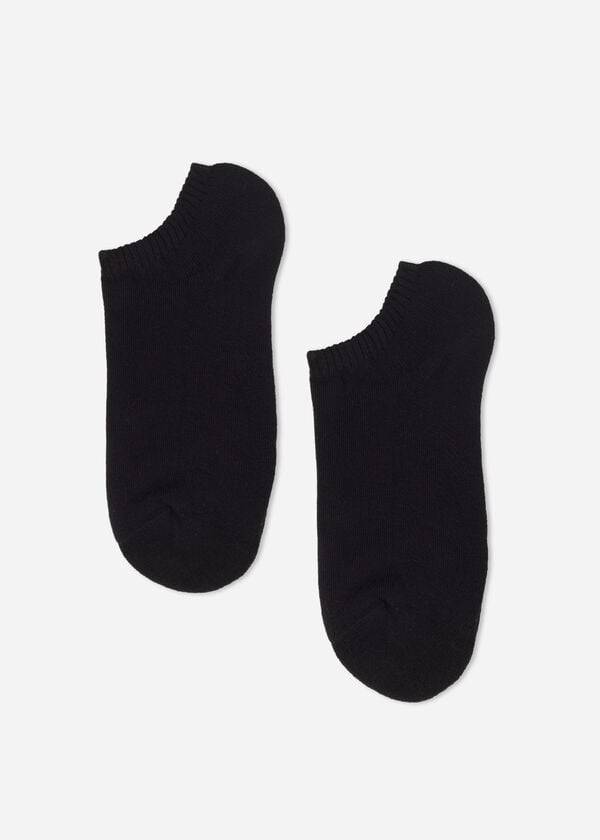 Men's Calzedonia Cotton Sport No-show Socks Black | IE2883DN