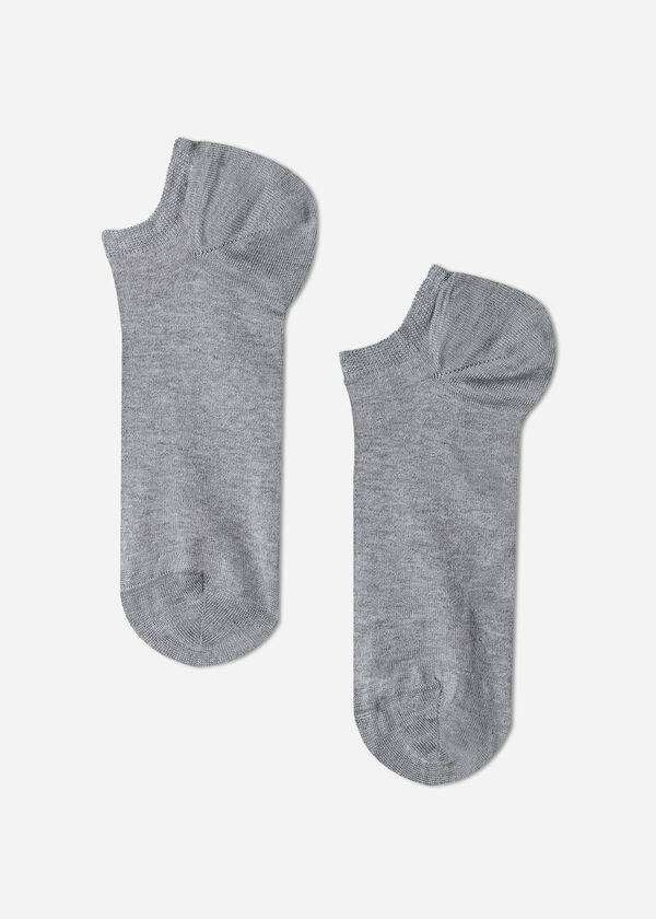 Men's Calzedonia Cotton rosa No-show Socks Grey | IE2895QZ