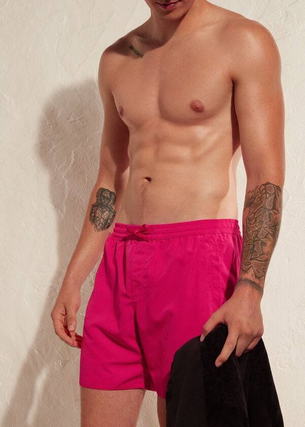 Men's Calzedonia Formentera Sport Mesh Swim Trunks Pink | IE2947ZG