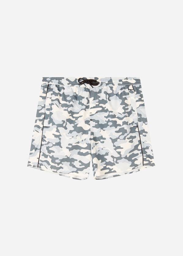 Men's Calzedonia Formentera Swim Trunks Black / White | IE2913PQ