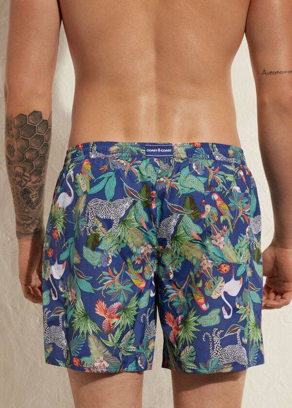 Men's Calzedonia Formentera Swim Trunks Green / Blue | IE2919RW