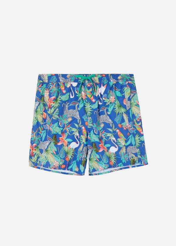 Men's Calzedonia Formentera Swim Trunks Green / Blue | IE2919RW