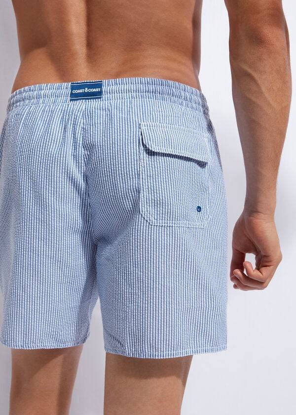 Men's Calzedonia Formentera Swim Trunks Blue / White | IE2936TV