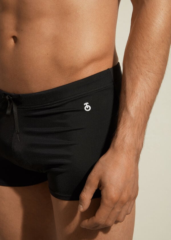 Men's Calzedonia Panama Swim Trunks Black | IE2923MA