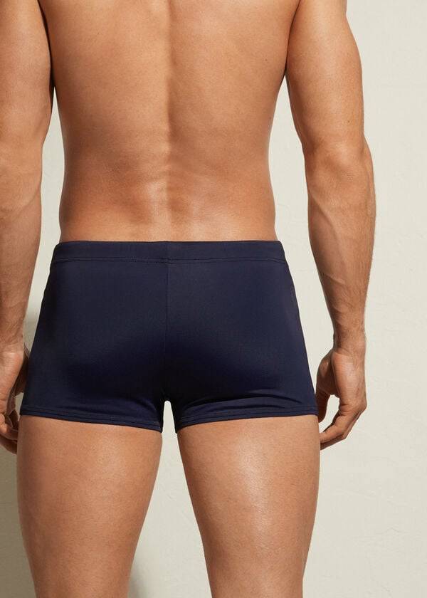 Men's Calzedonia Panama Swim Trunks Navy | IE2922QZ