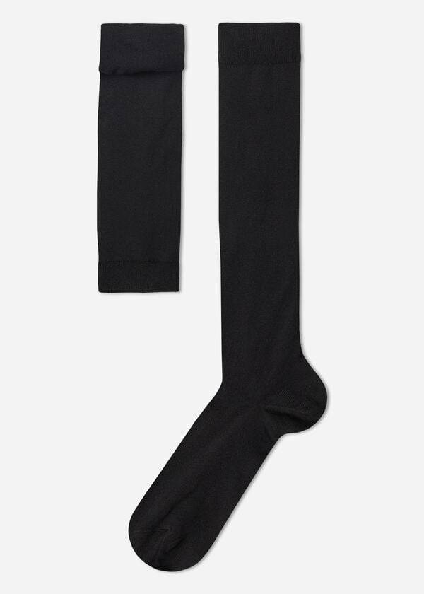 Men\'s Calzedonia Stretch Cotton Long Socks Black | IE2774UT