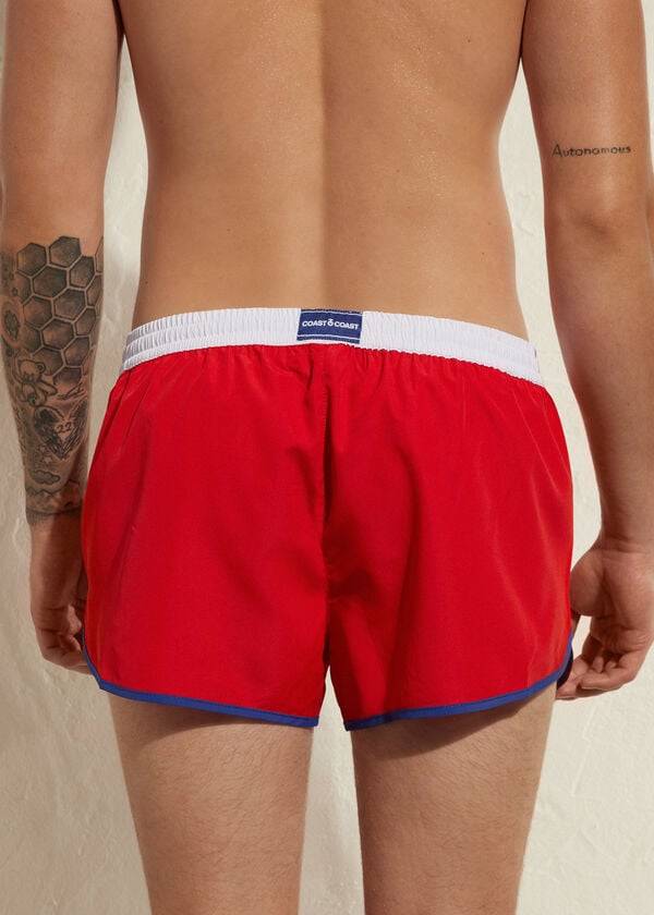 Men's Calzedonia Venice Beach Eco Swim Trunks Red | IE2914OR