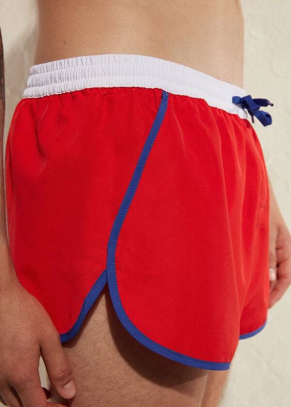 Men's Calzedonia Venice Beach Eco Swim Trunks Red | IE2914OR