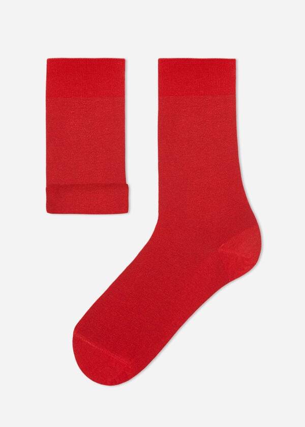 Men\'s Calzedonia with Cashmere Crew Socks Red | IE2842PQ