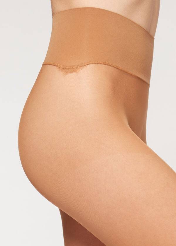 Women's Calzedonia 20 Denier Essential Invisible Sheer Tights Khaki | IE1141MA