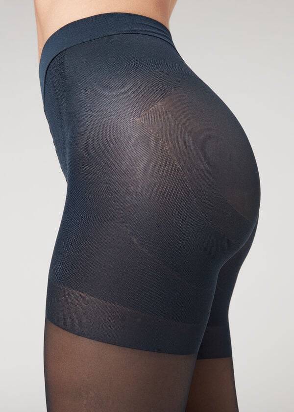 Women's Calzedonia 30 Denier Total Shaper Sheer Tights Blue | IE1188XF