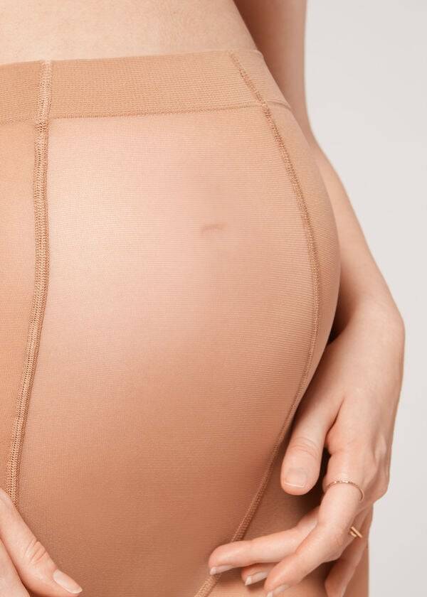 Women's Calzedonia 30 Maternity Denier Sheer Maternity Tights Brown | IE1001HK