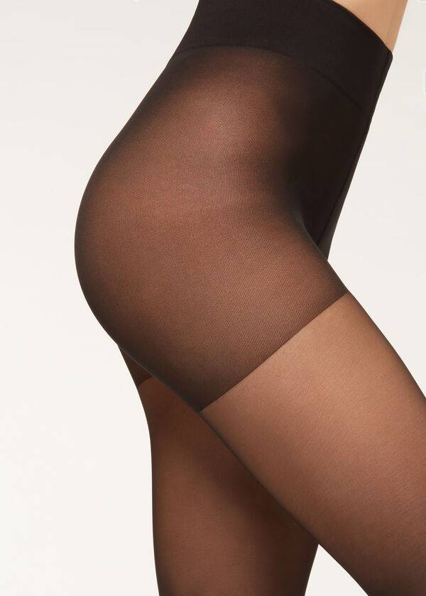 Women's Calzedonia 40 Denier Action Medium Sheer Tights Black | IE1196EX