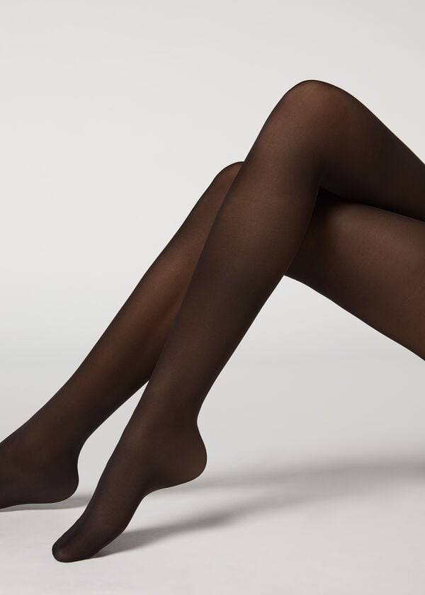 Women's Calzedonia 40 Denier Action Strong Sheer Tights Black | IE1201IS