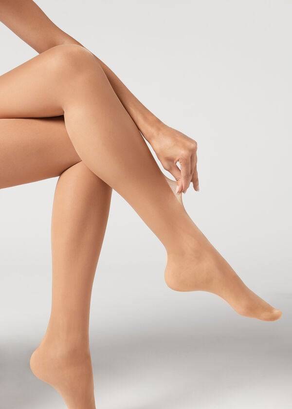 Women's Calzedonia 40 Denier Sheer Tights Beige | IE1203PQ