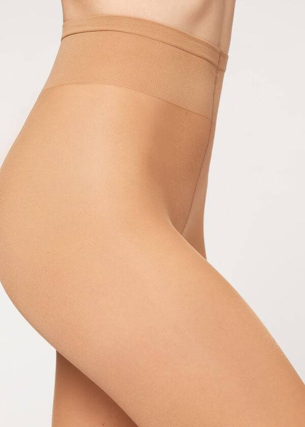 Women's Calzedonia 40 Denier Sheer Tights Beige / Brown | IE1208GL