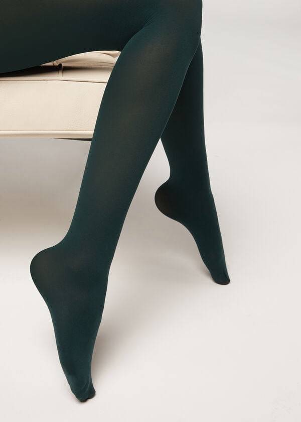 Women's Calzedonia 50 Denier Total Comfort Soft Touch Opaque Tights Green | IE1031ZG