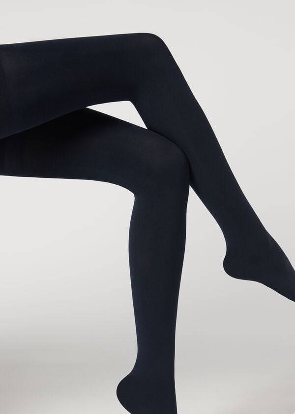 Women's Calzedonia 80 Denier Super Total Shaper Opaque Tights Blue | IE1046OR