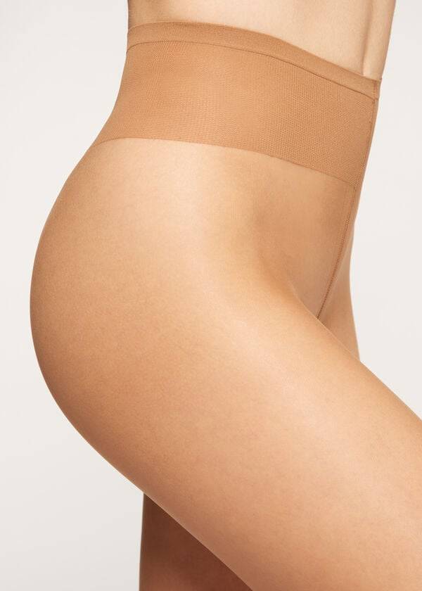 Women's Calzedonia 8 Denier Resistant Sheer Tights Beige / Brown | IE1211KI