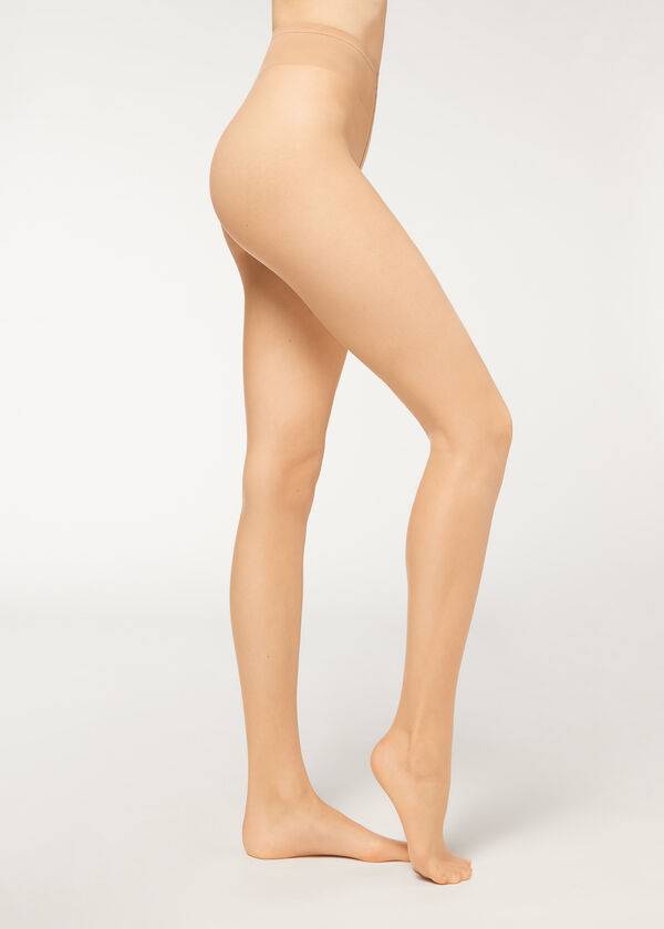 Women\'s Calzedonia 8 Denier Resistant Sheer Tights Khaki | IE1215CE