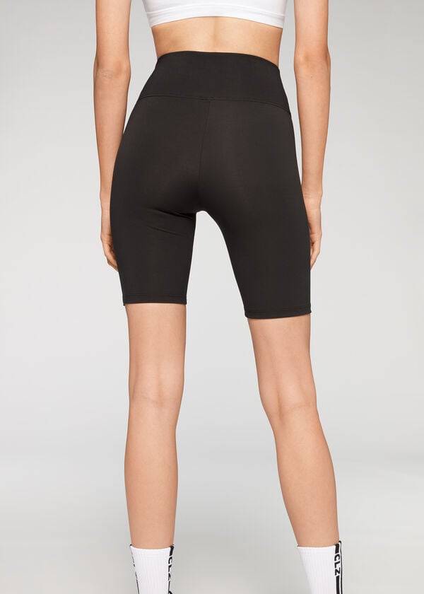 Women's Calzedonia Athletic Bike Leggings Black | IE2621JJ