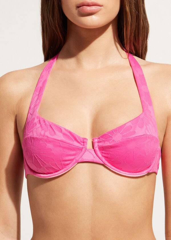 Women's Calzedonia Balconette Antibes Bikini Tops Pink | IE1662QZ