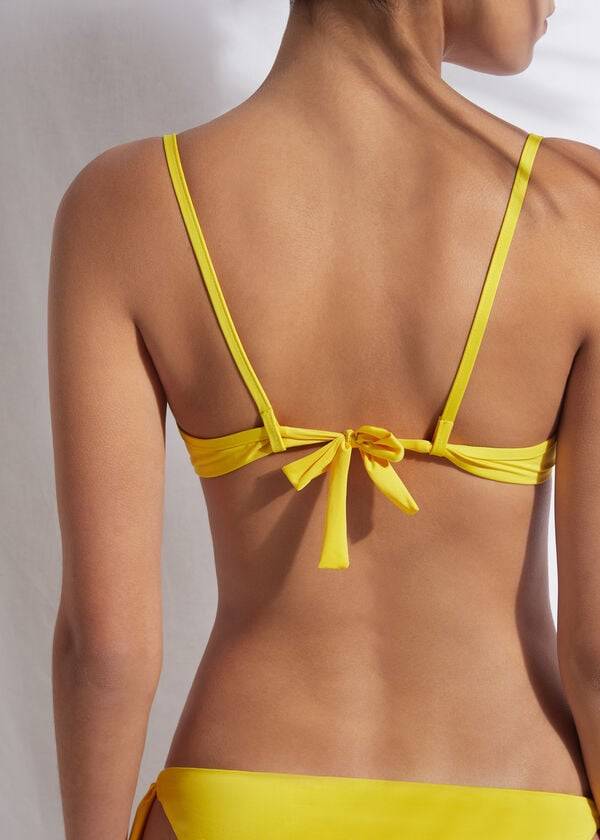 Women's Calzedonia Balconette Indonesia Eco Bikini Tops Yellow | IE1665RW