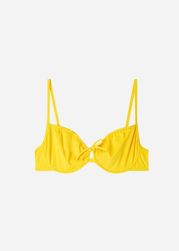 Women's Calzedonia Balconette Indonesia Eco Bikini Tops Yellow | IE1665RW