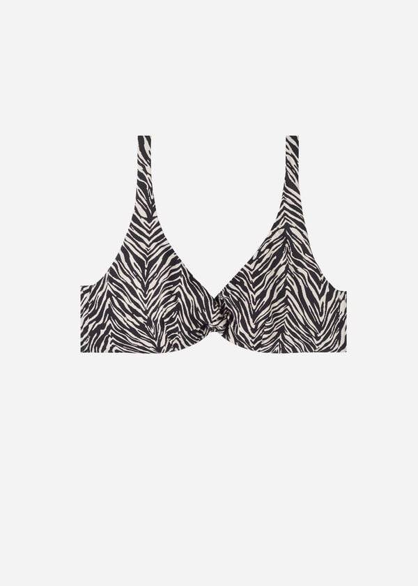 Women's Calzedonia Balconette Zebra Nairobi Bikini Tops Black | IE1683CE