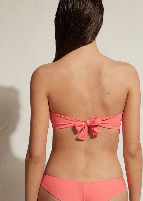 Women's Calzedonia Bandeau Lanzarote Bikini Tops Pink | IE1693YU