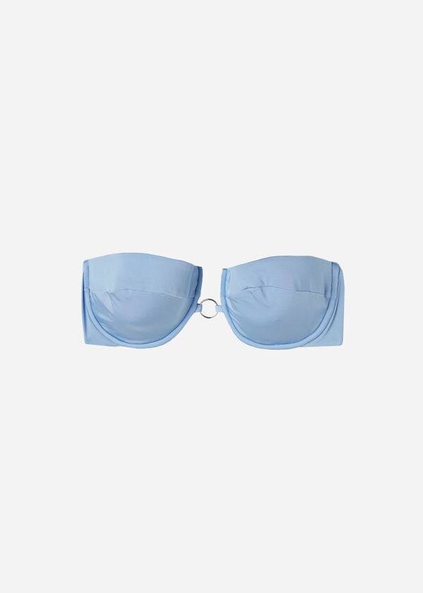 Women's Calzedonia Bandeau SwimsuitTop Abu Dhabi Bikini Tops Blue | IE1698AP