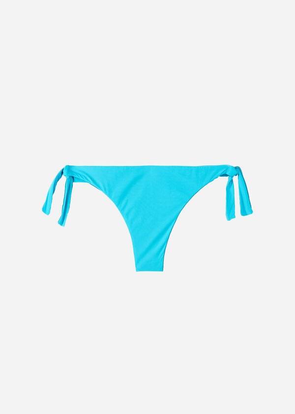 Women's Calzedonia Bow Brazilian Indonesia Eco Bikini Bottoms Turquoise | IE1302TV