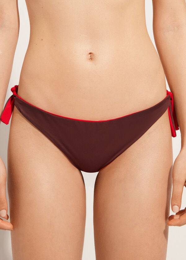 Women's Calzedonia Bow Brazilian Indonesia Eco Bikini Bottoms Red | IE1303YU