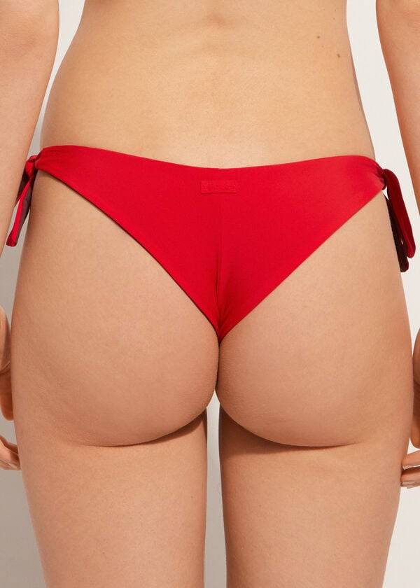 Women's Calzedonia Bow Brazilian Indonesia Eco Bikini Bottoms Red | IE1303YU