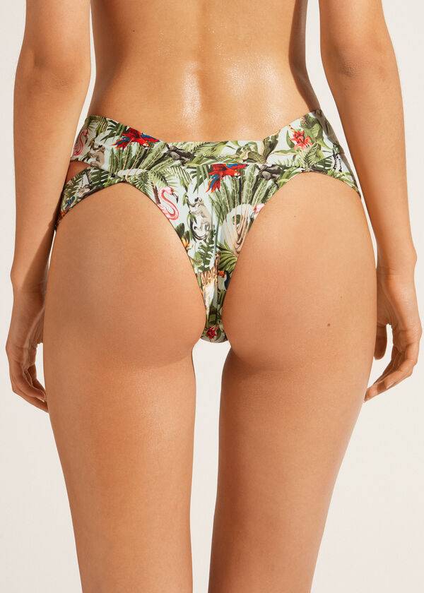 Women's Calzedonia Brazilian Bandeau Nairobi Eco Bikini Bottoms Green | IE1305IS