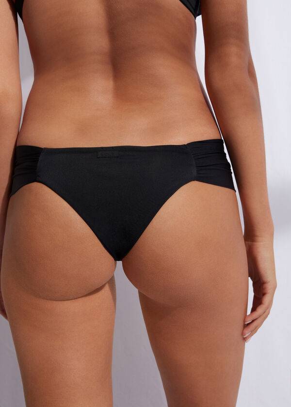 Women's Calzedonia Brazilian Indonesia Eco Bikini Bottoms Black | IE1311FM