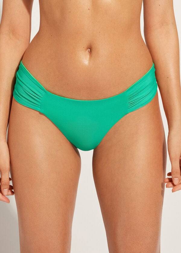 Women's Calzedonia Brazilian Indonesia Eco Bikini Bottoms Green | IE1312GL