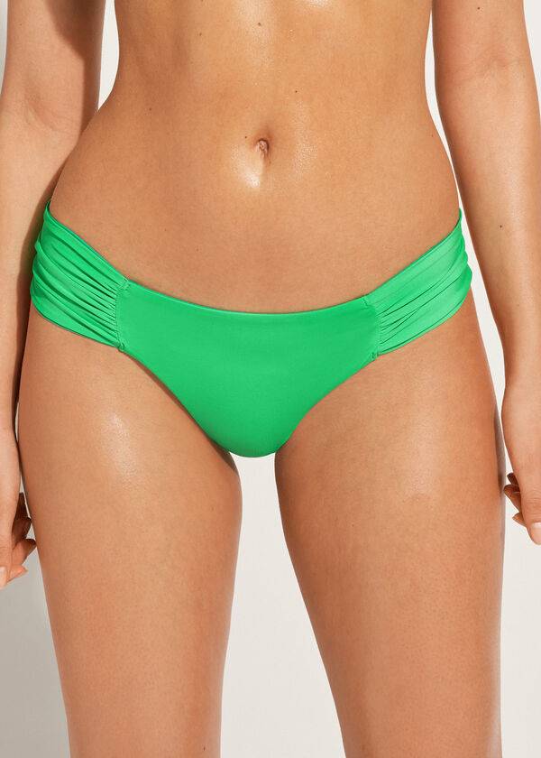 Women\'s Calzedonia Brazilian Indonesia Eco Bikini Bottoms Green | IE1312GL