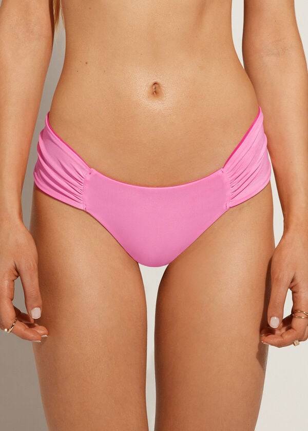 Women's Calzedonia Brazilian Indonesia Eco Bikini Bottoms Pink | IE1313HK