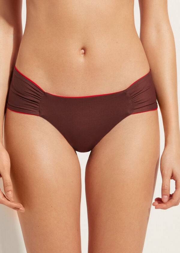 Women's Calzedonia Brazilian Indonesia Eco Bikini Bottoms Red | IE1315KI