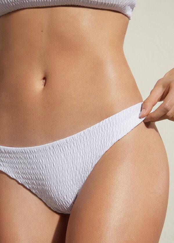 Women's Calzedonia Brazilian Lanzarote Bikini Bottoms White | IE1317ZG