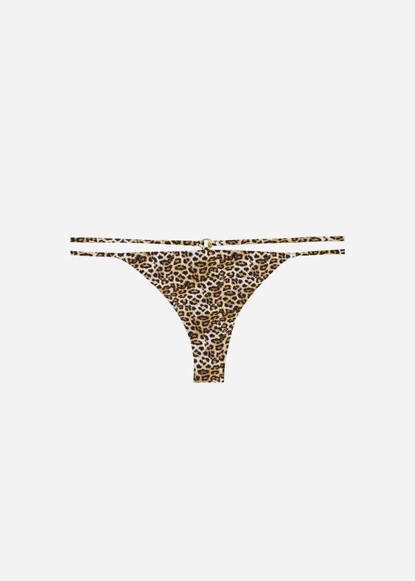 Women's Calzedonia Brazilian Side String Malindi Bikini Bottoms Brown | IE1321BC