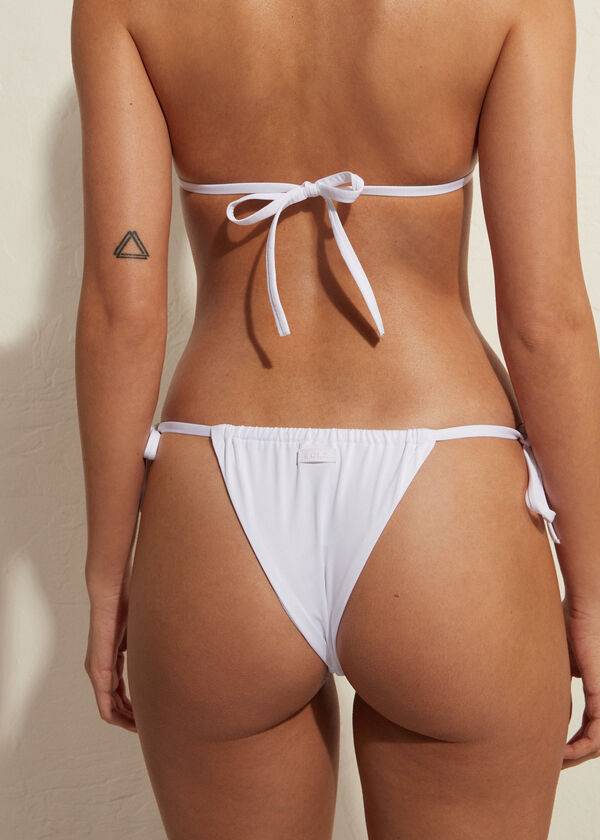 Women's Calzedonia Brazilian String Indonesia Eco Bikini Bottoms White | IE1337FM