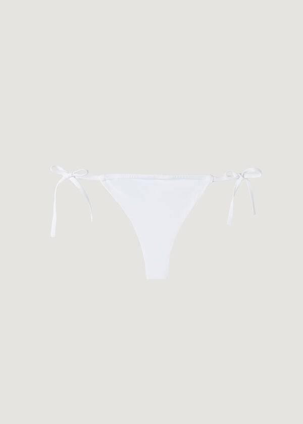 Women's Calzedonia Brazilian String Indonesia Eco Bikini Bottoms White | IE1337FM